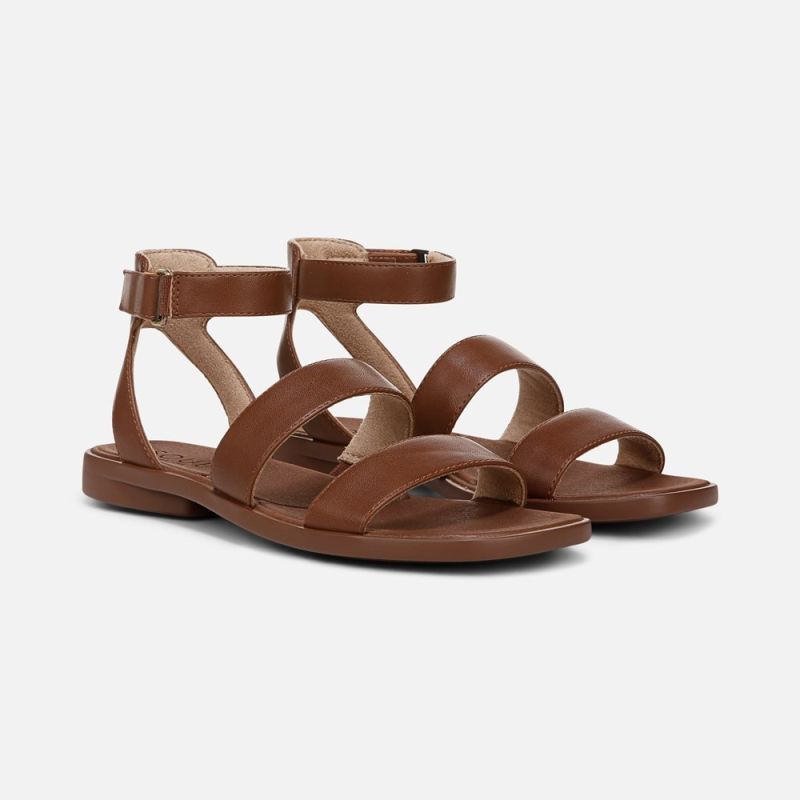 Naturalizer Women's SOUL Fiesta Strappy Sandal - Brown Faux Leather
