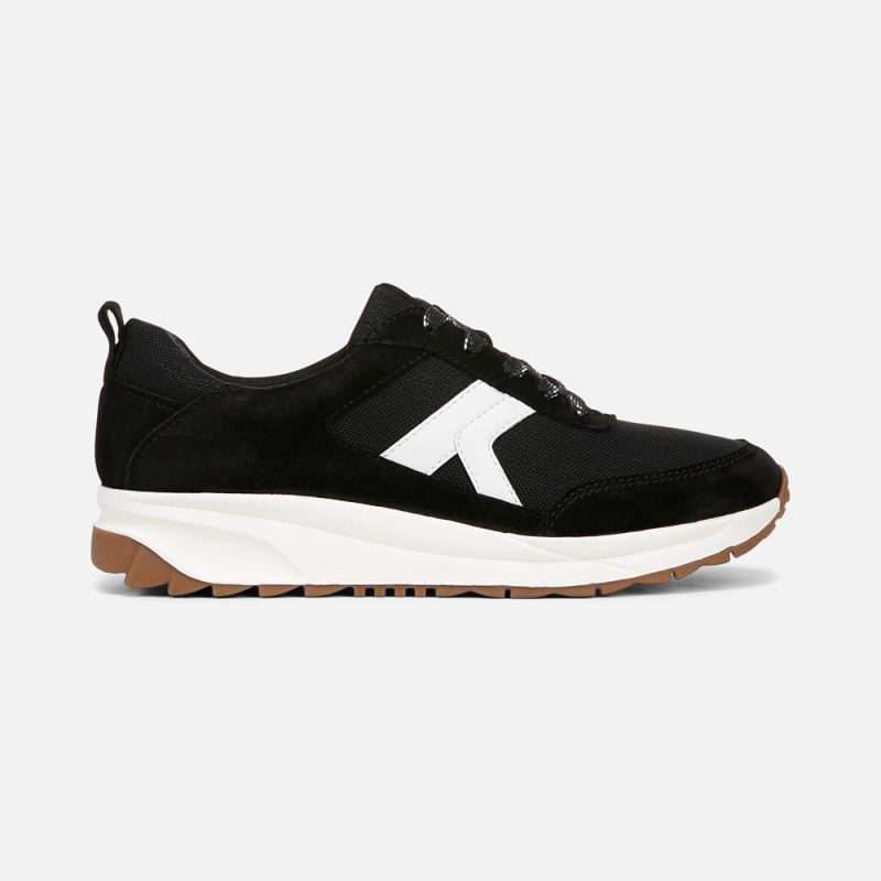 Naturalizer Women's Shay Jogger Lace Up Sneaker - Black Mesh / Suede