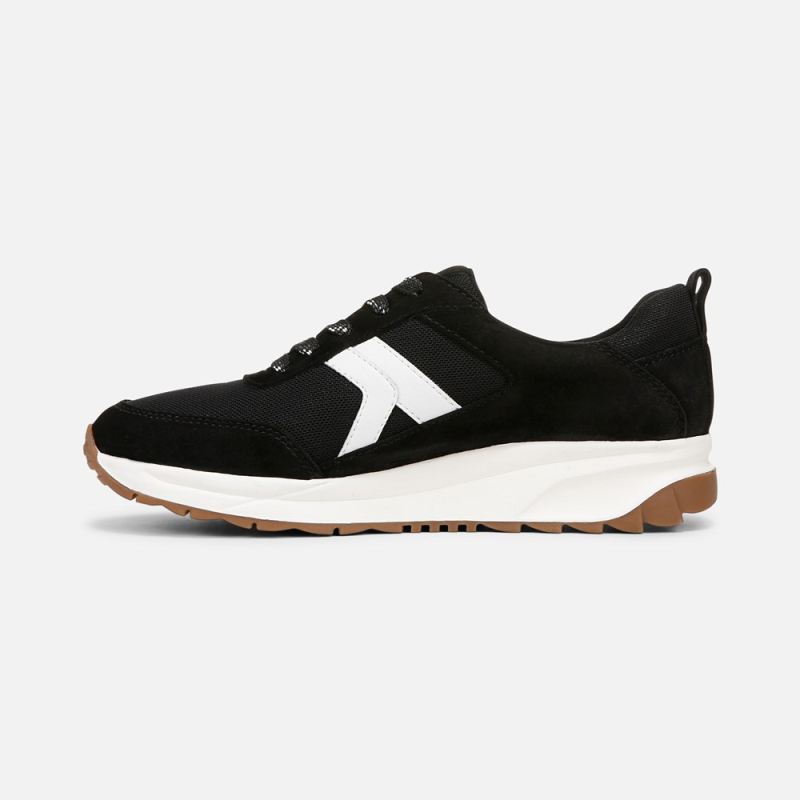 Naturalizer Women's Shay Jogger Lace Up Sneaker - Black Mesh / Suede