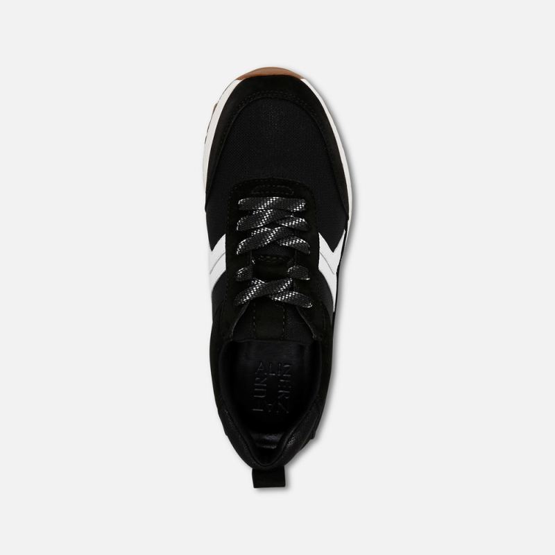 Naturalizer Women's Shay Jogger Lace Up Sneaker - Black Mesh / Suede