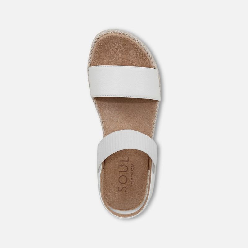 Naturalizer Women's SOUL Diana Strappy Sandal - White Faux Leather
