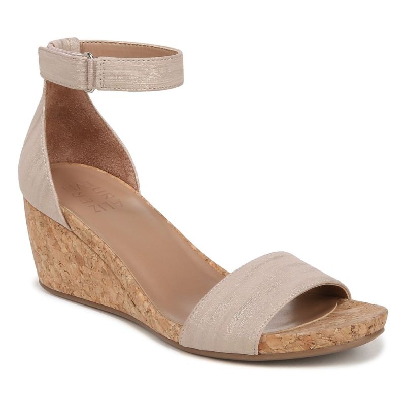 Naturalizer Women's Areda Wedge Sandal - Fawn Beige Faux Leather
