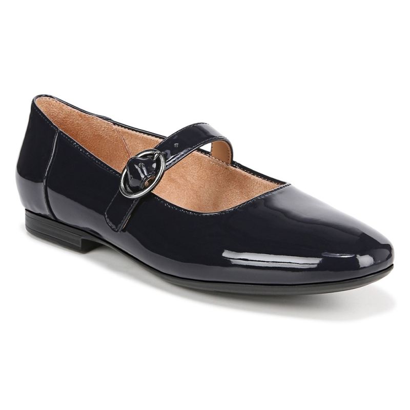 Naturalizer Women's Kelly Mary Jane Flat - French Navy Synthetic