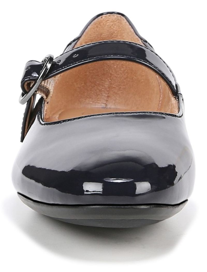 Naturalizer Women's Kelly Mary Jane Flat - French Navy Synthetic