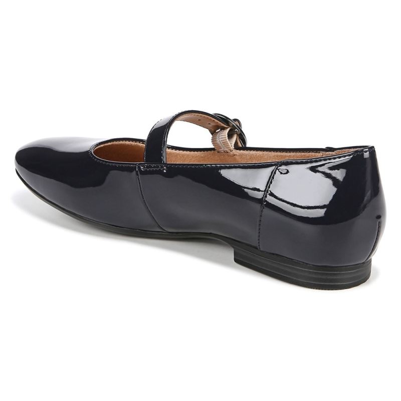 Naturalizer Women's Kelly Mary Jane Flat - French Navy Synthetic