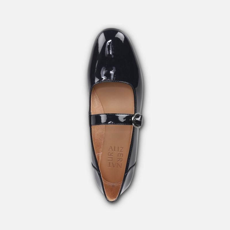Naturalizer Women's Kelly Mary Jane Flat - French Navy Synthetic