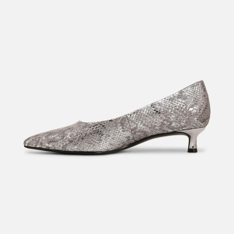 Naturalizer Women's Natalia Kitten Heel - Silver Snake Print Leather