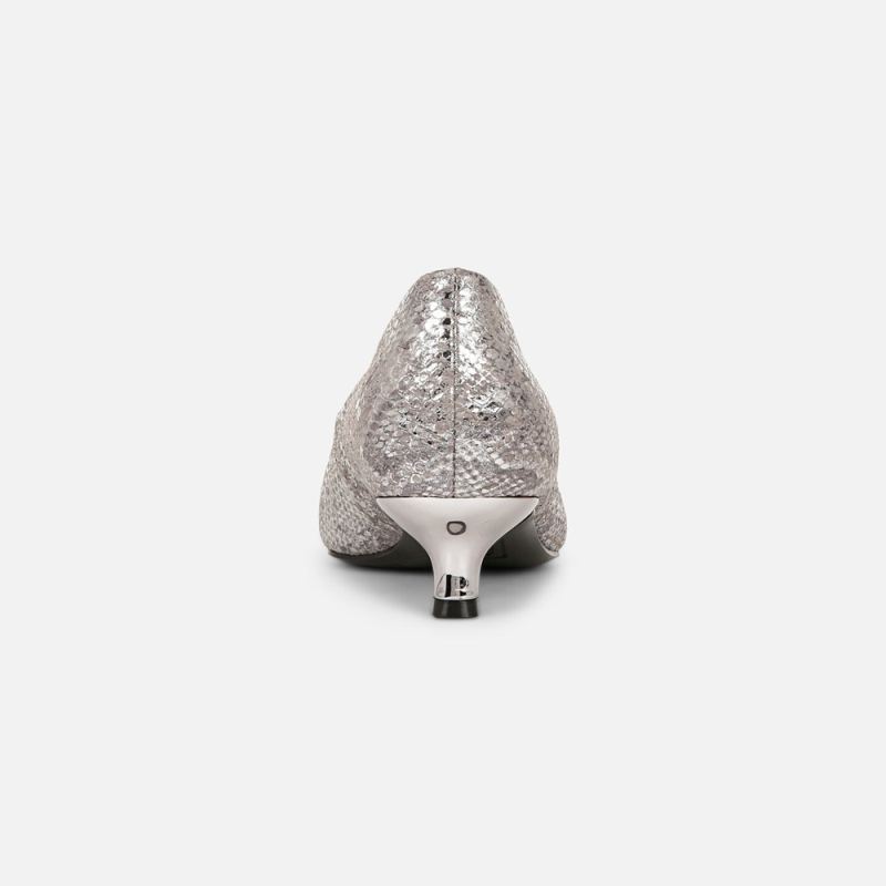 Naturalizer Women's Natalia Kitten Heel - Silver Snake Print Leather