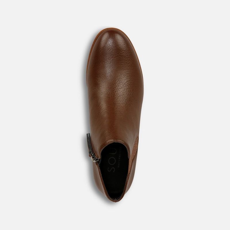 Naturalizer Women's SOUL Respect Ankle Bootie - Cinnamon Faux Leather