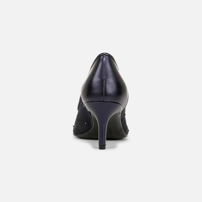 Naturalizer Women's Everly Pump - Midnight Blue Faux Leather \u0026 Mesh