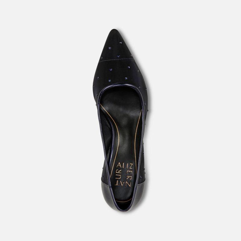 Naturalizer Women's Everly Pump - Midnight Blue Faux Leather \u0026 Mesh