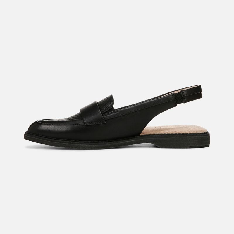 Naturalizer Women's SOUL Yeah Slingback Loafer - Black Faux Leather