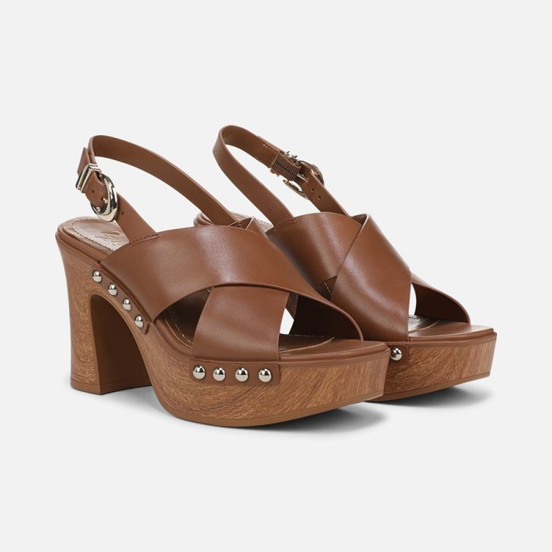 Naturalizer Women's 27 EDIT Kirsten Platform Slingback - English Tea Brown Leather
