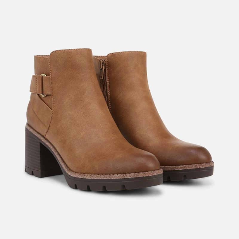Naturalizer Women's Madalynn Strap Bootie - Chestnut Brown Faux Leather