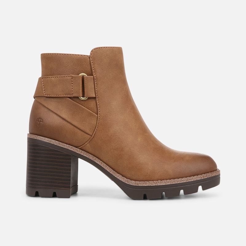 Naturalizer Women's Madalynn Strap Bootie - Chestnut Brown Faux Leather