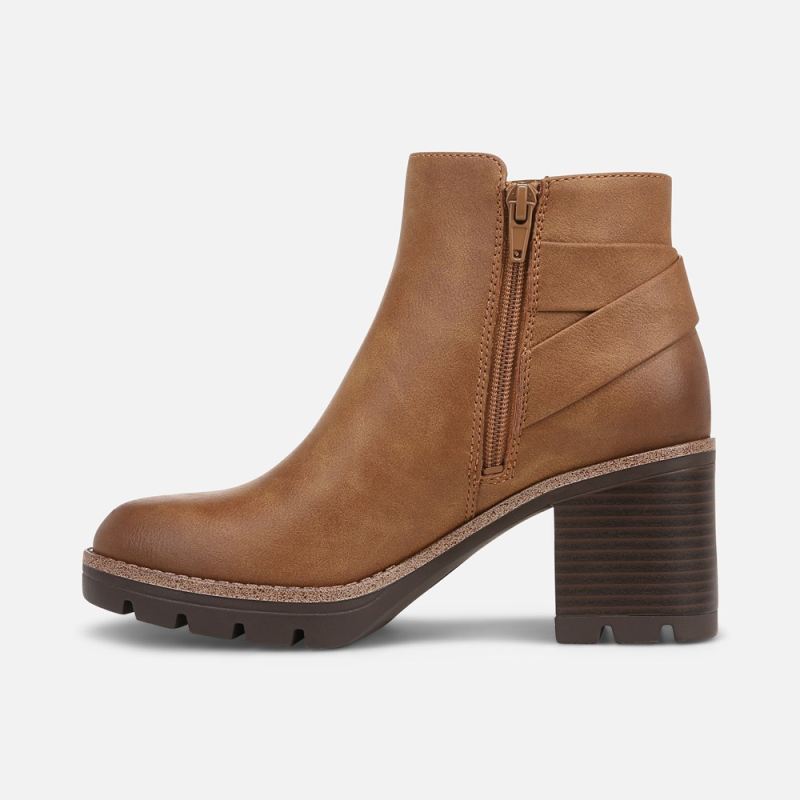 Naturalizer Women's Madalynn Strap Bootie - Chestnut Brown Faux Leather
