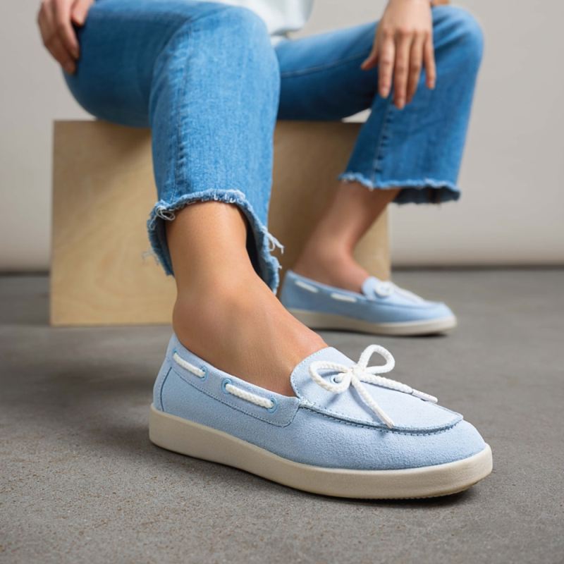 Naturalizer Women's Keel Boat Shoe - Ice Blue Suede