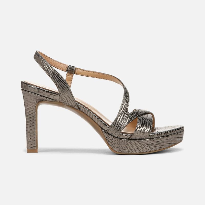 Naturalizer Women's Abby Dress Sandal - Pewter Faux Leather