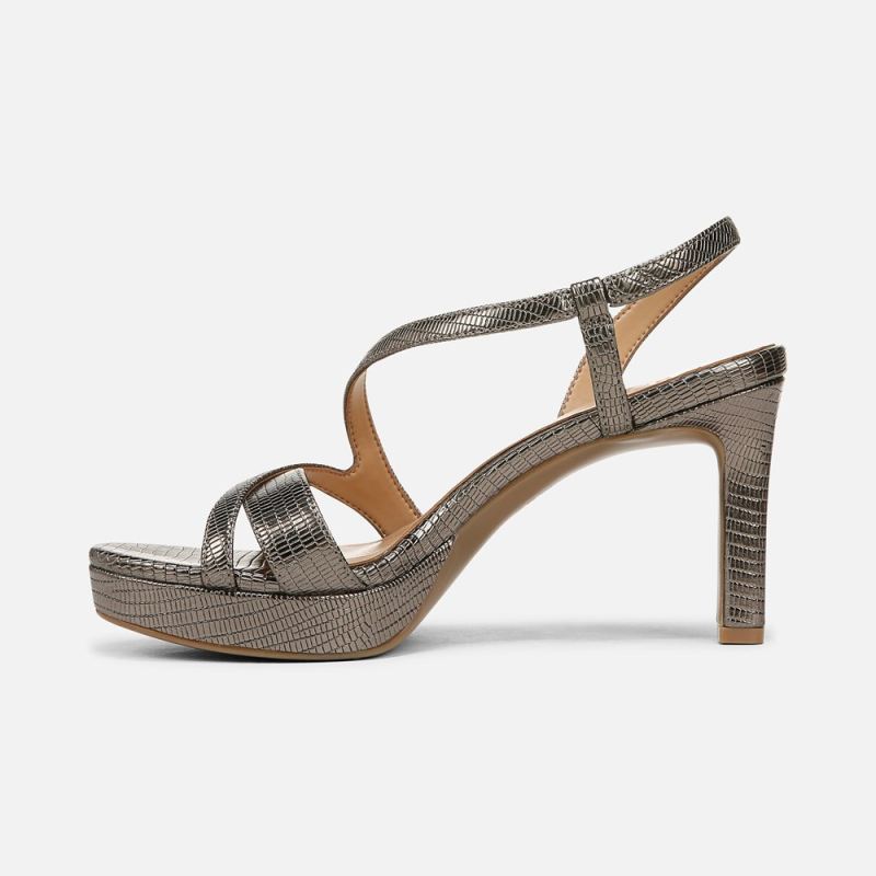 Naturalizer Women's Abby Dress Sandal - Pewter Faux Leather