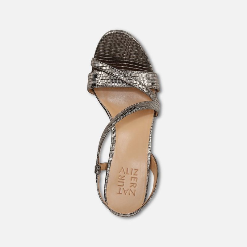 Naturalizer Women's Abby Dress Sandal - Pewter Faux Leather