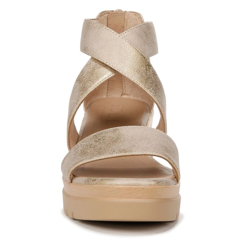 Naturalizer Women's Soul Goodtimes Wedge Sandal - Gold Faux Leather