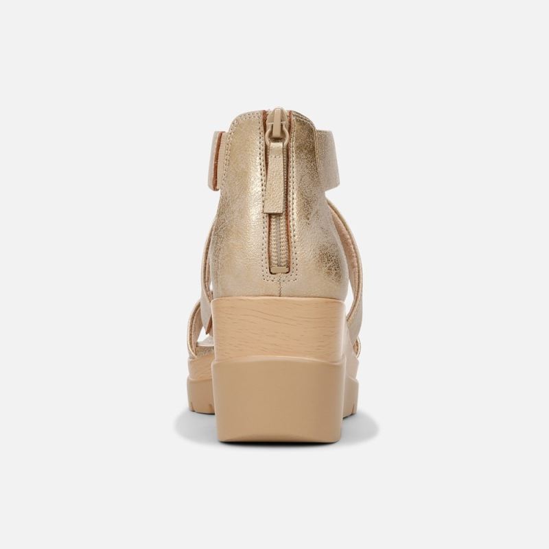 Naturalizer Women's Soul Goodtimes Wedge Sandal - Gold Faux Leather