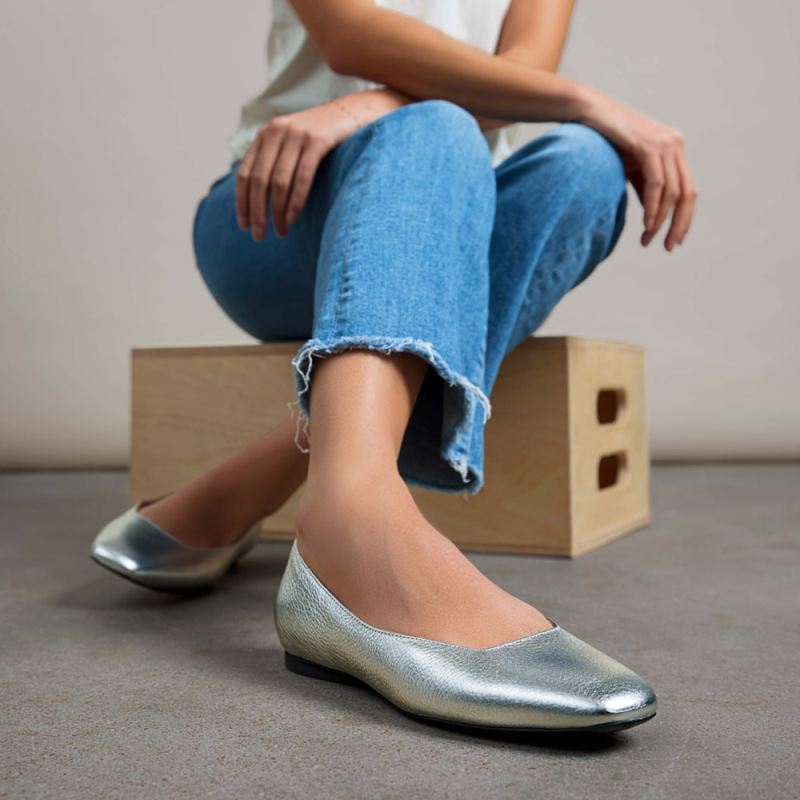 Naturalizer Women's Chelsea Ballet Flat - Silver Leather