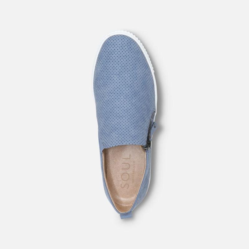 Naturalizer Women's SOUL Turner Slip On Sneaker - Blue Synthetic