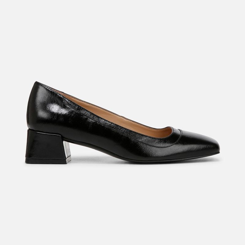 Naturalizer Women's Huntley Block Heel Pump - Black Faux Leather