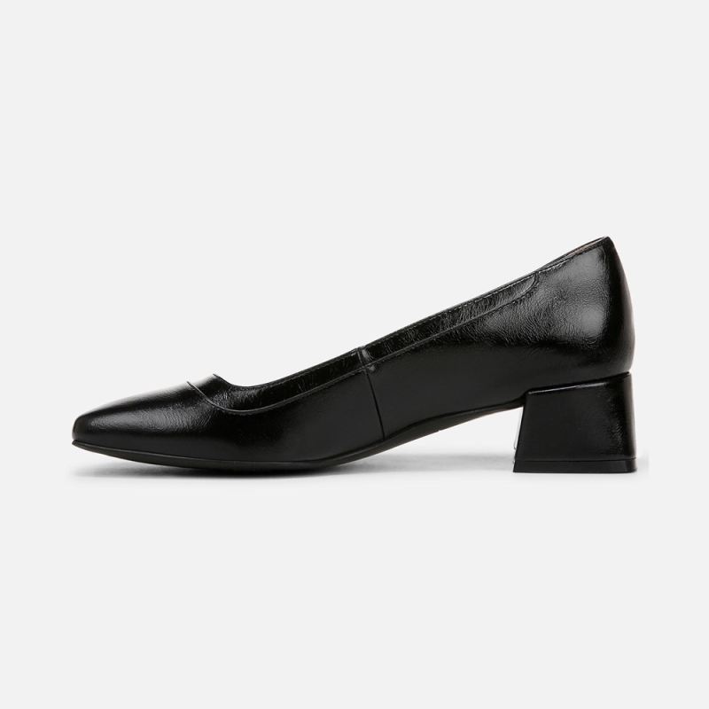 Naturalizer Women's Huntley Block Heel Pump - Black Faux Leather
