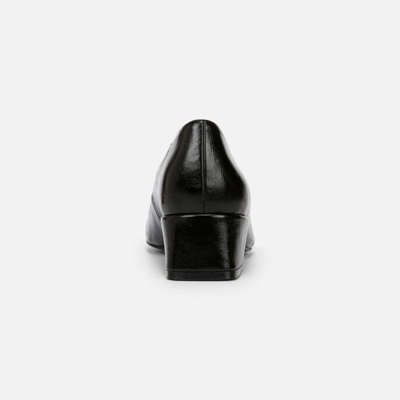 Naturalizer Women's Huntley Block Heel Pump - Black Faux Leather