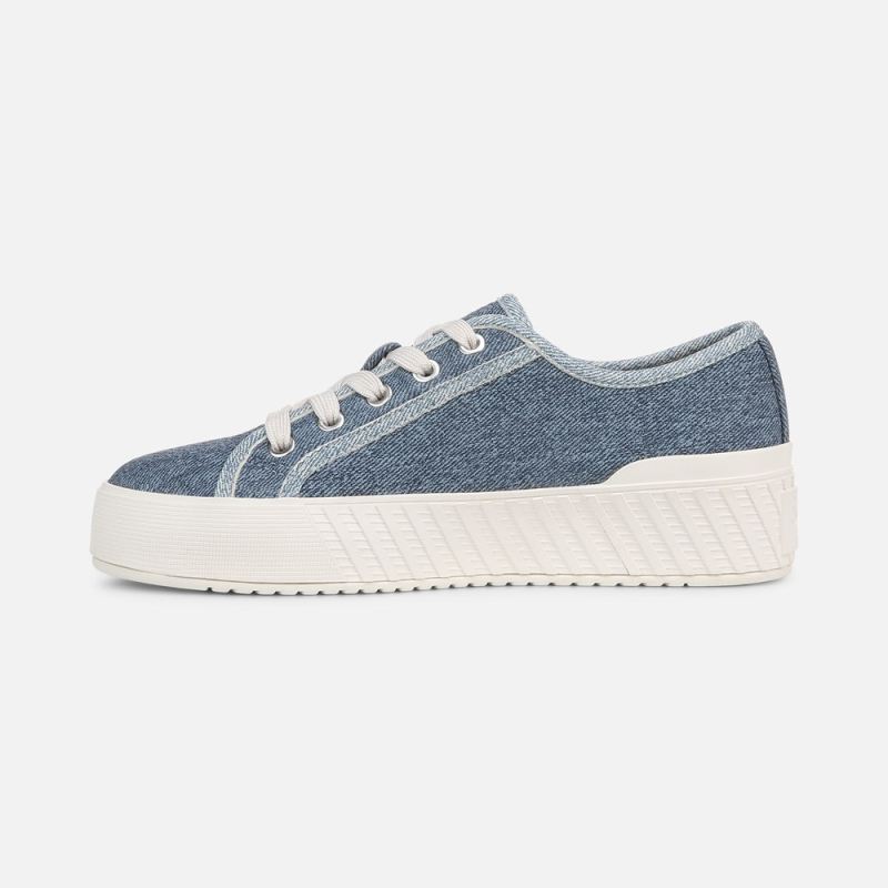Naturalizer Women's SOUL Iliana Lace Up Sneaker - Denim Blue Faux Leather