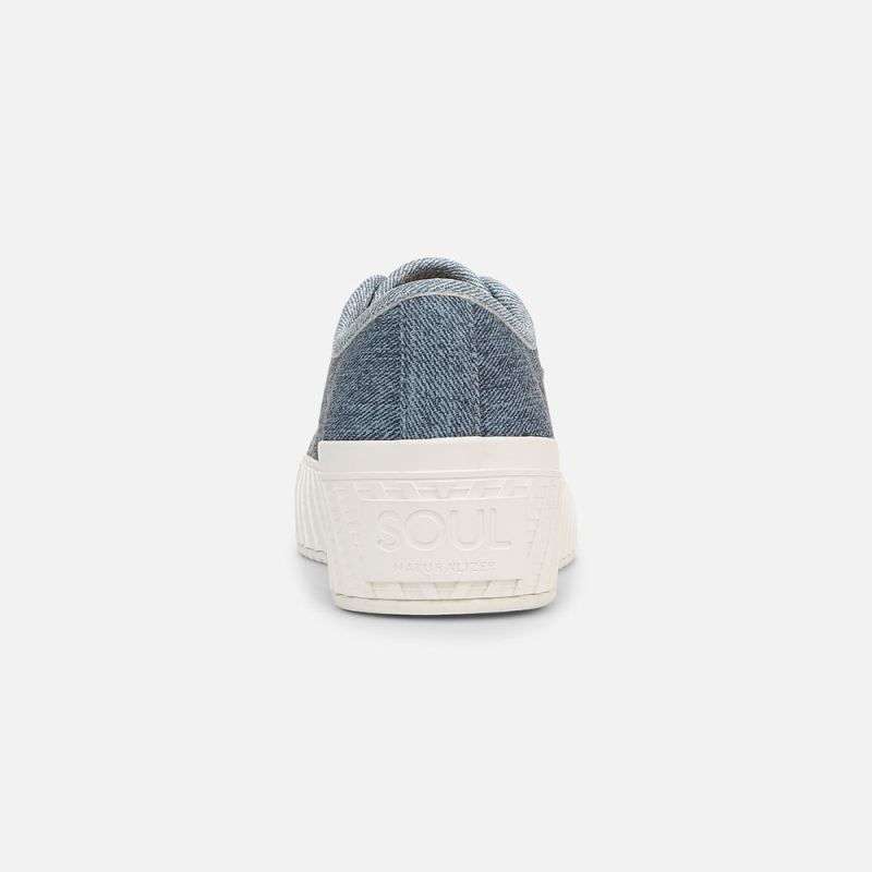 Naturalizer Women's SOUL Iliana Lace Up Sneaker - Denim Blue Faux Leather