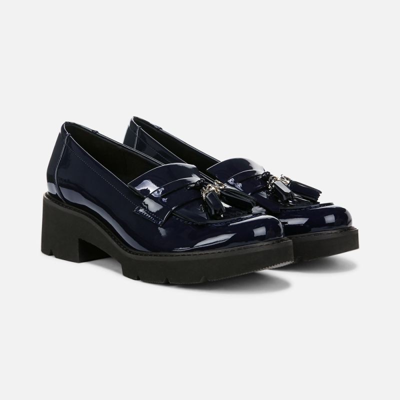 Naturalizer Women's Desmond Lug Loafer - French Navy Faux Leather