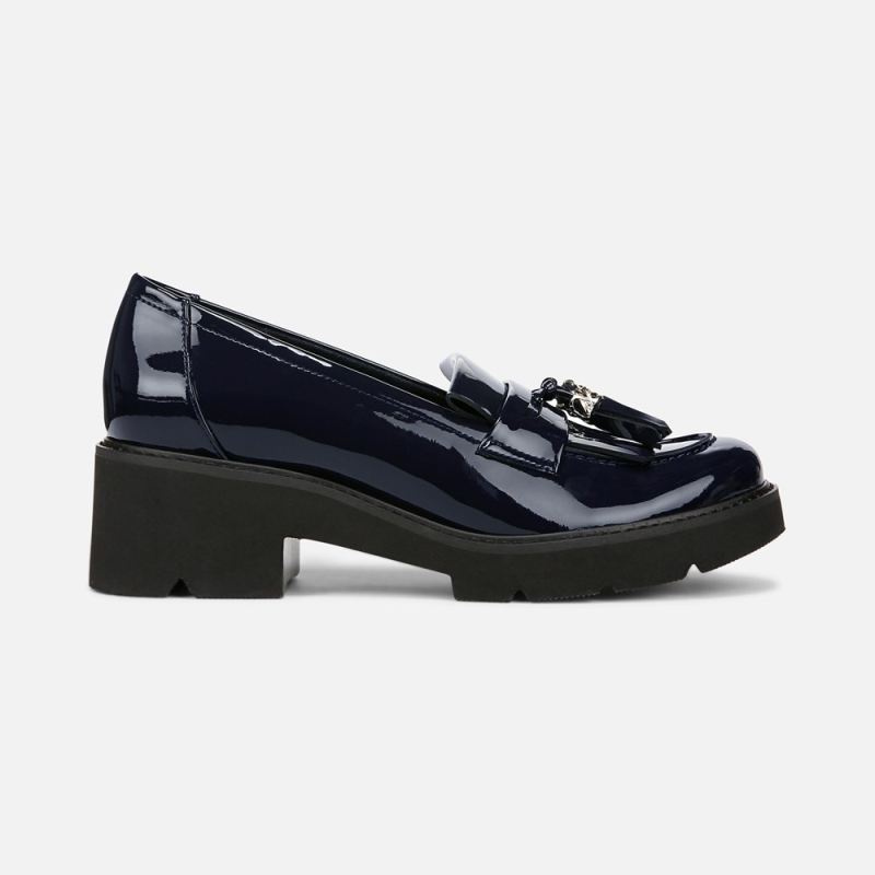 Naturalizer Women's Desmond Lug Loafer - French Navy Faux Leather