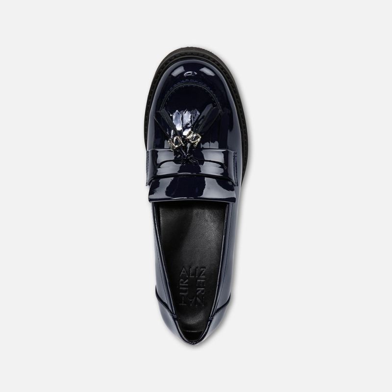 Naturalizer Women's Desmond Lug Loafer - French Navy Faux Leather