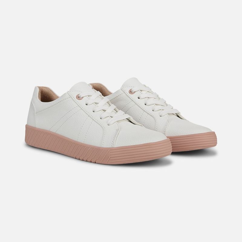 Naturalizer Women's SOUL Neela Sneaker - White / Blush Faux Leather