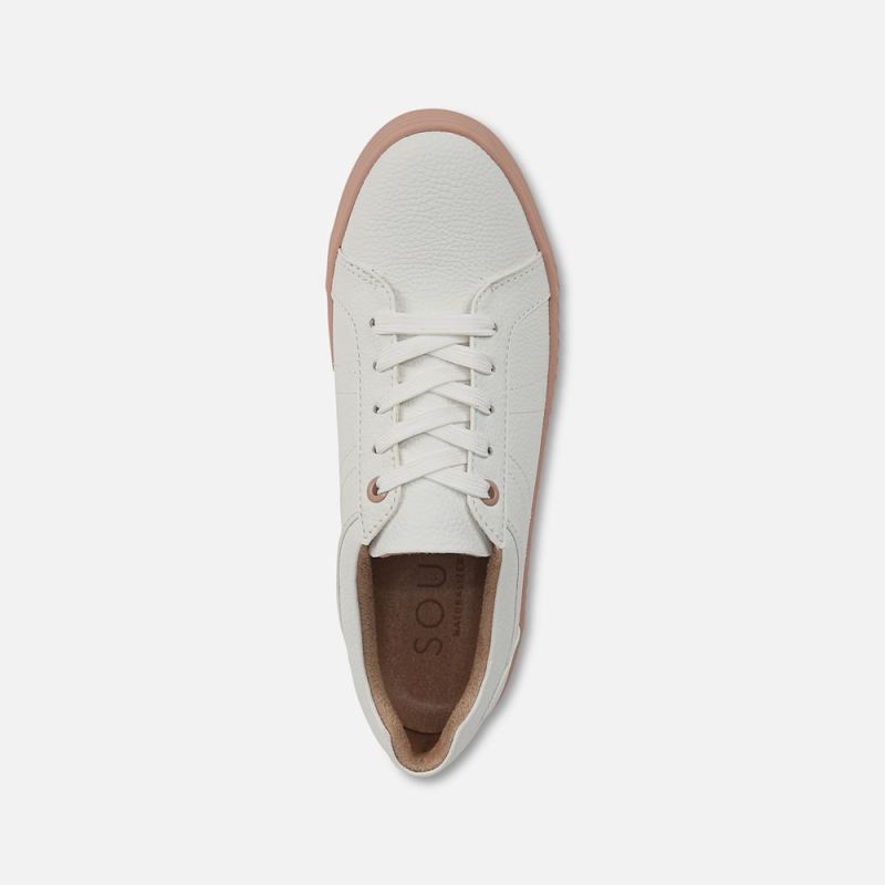 Naturalizer Women's SOUL Neela Sneaker - White / Blush Faux Leather