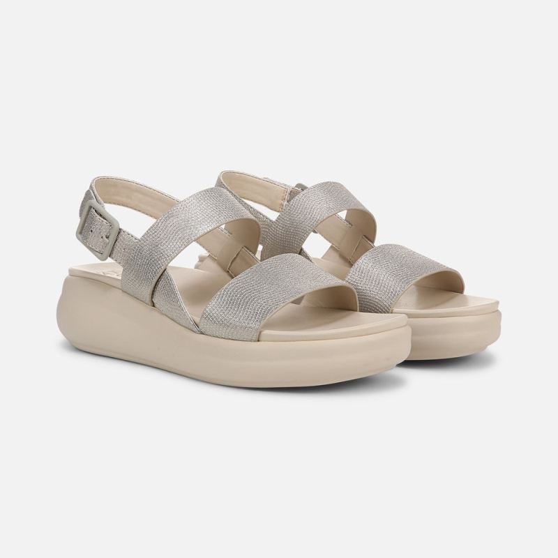 Naturalizer Women's Coast Wedge Sandal - Warm Silver Faux Leather