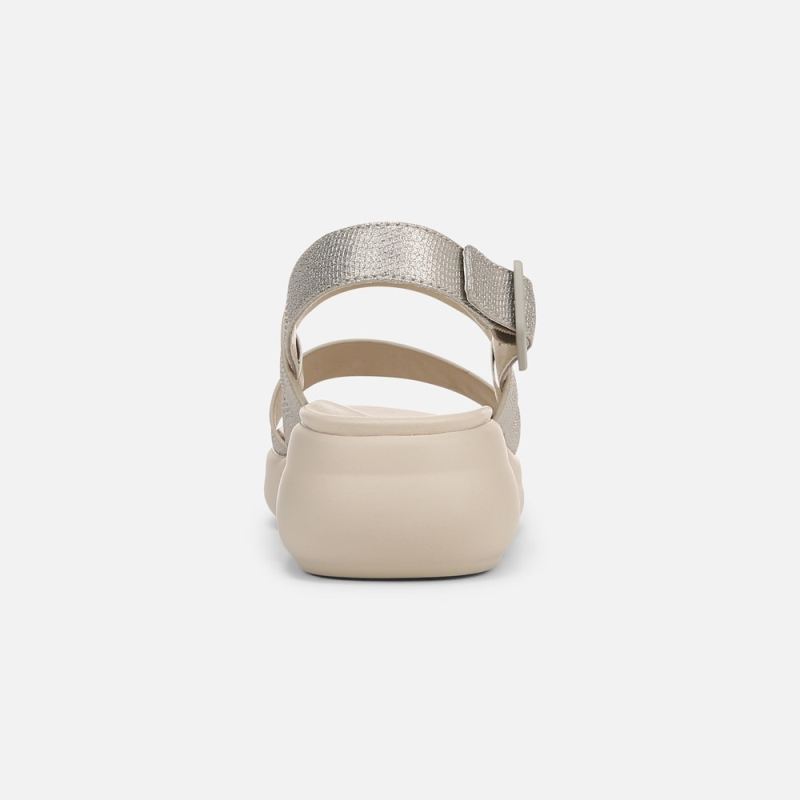 Naturalizer Women's Coast Wedge Sandal - Warm Silver Faux Leather