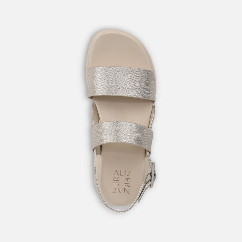 Naturalizer Women's Coast Wedge Sandal - Warm Silver Faux Leather
