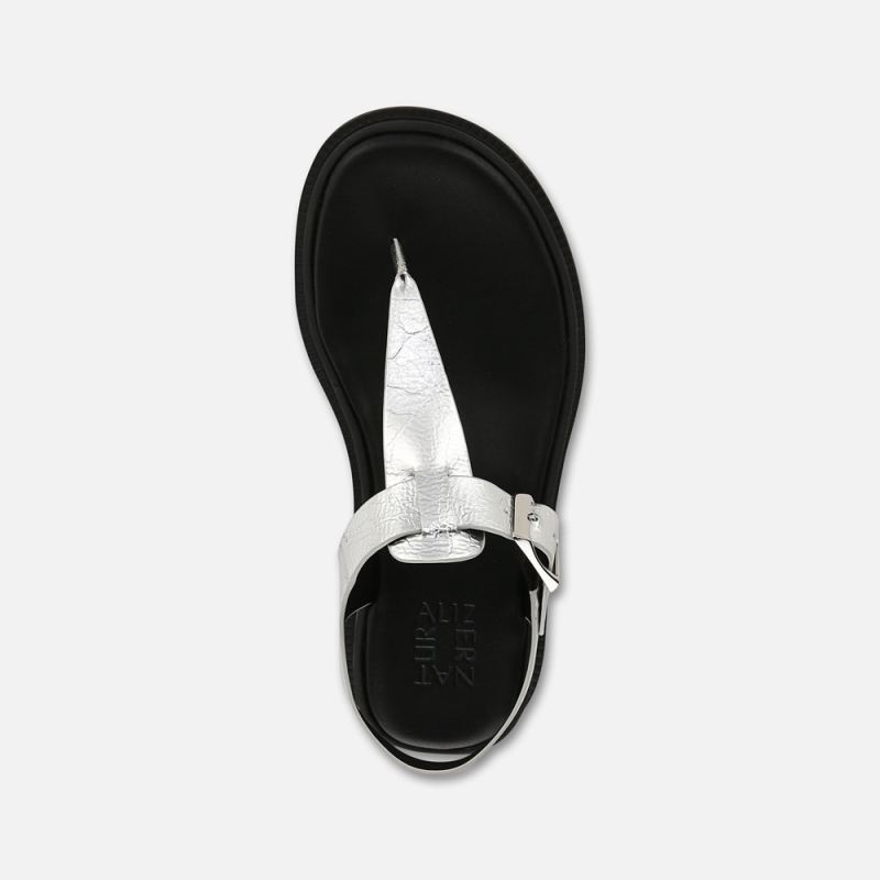 Naturalizer Women's Alyssa Sandal - Silver Faux Leather