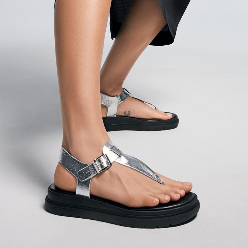 Naturalizer Women's Alyssa Sandal - Silver Faux Leather