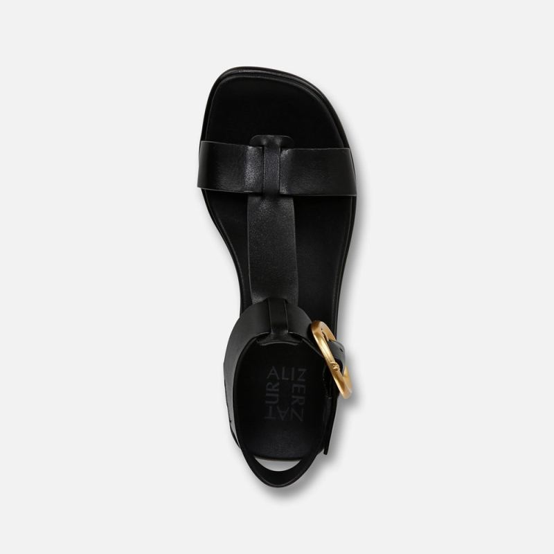 Naturalizer Women's Brandy Sandal - Black Leather