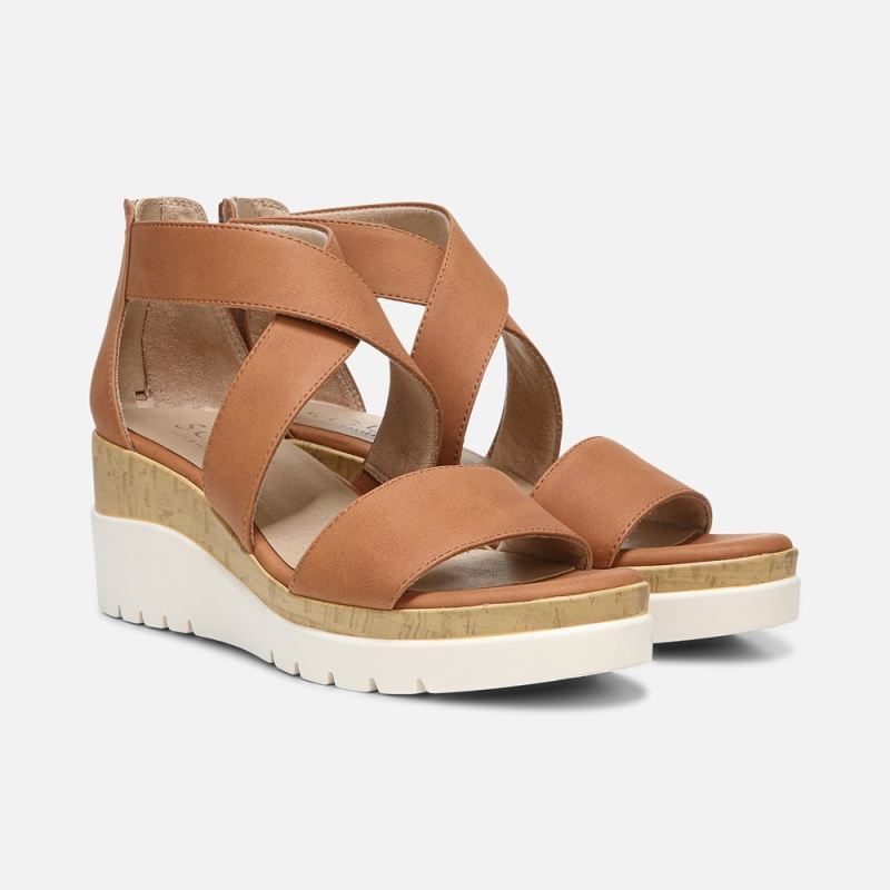 Naturalizer Women's Soul Goodtimes Wedge Sandal - Toffee Synthetic