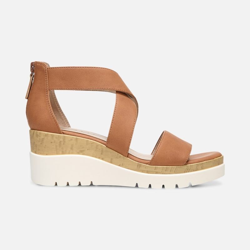 Naturalizer Women's Soul Goodtimes Wedge Sandal - Toffee Synthetic