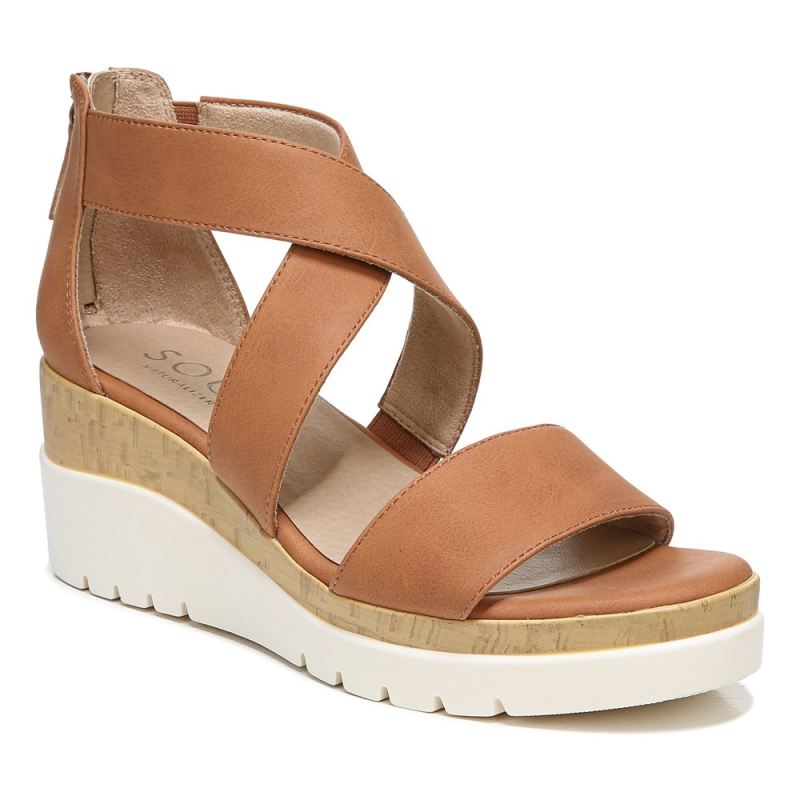 Naturalizer Women's Soul Goodtimes Wedge Sandal - Toffee Synthetic