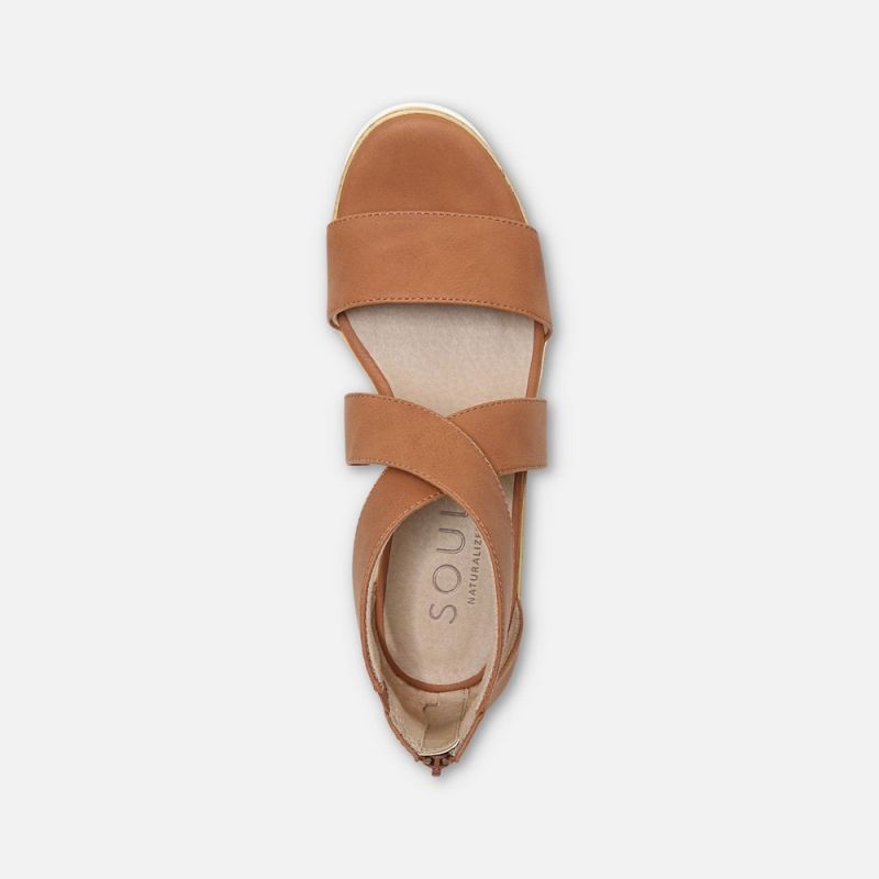 Naturalizer Women's Soul Goodtimes Wedge Sandal - Toffee Synthetic