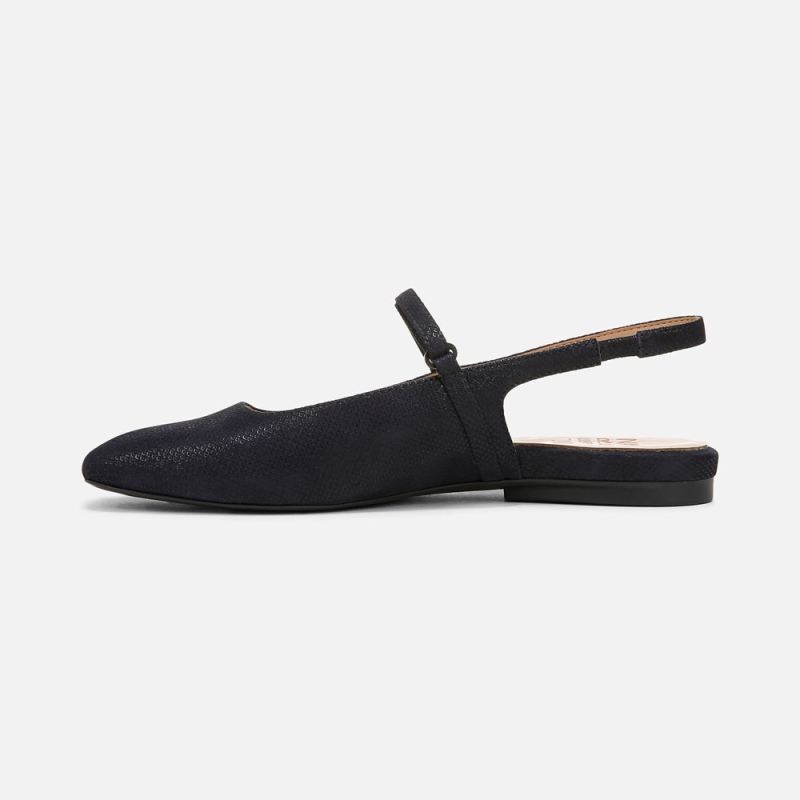 Naturalizer Women's Connie Mary Jane Slingback Flat - Navy Leather