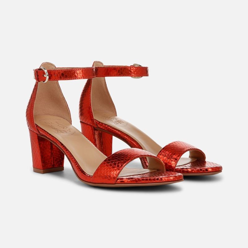 Naturalizer Women's Limited Edition Vera Dress Sandal - Orange Metallic Snake Print Leather